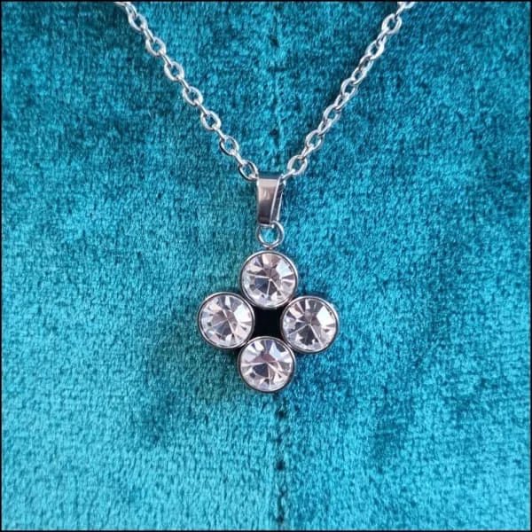Stalen Halsketting met zirkonia hanger - Zilverkleurig - Unisex