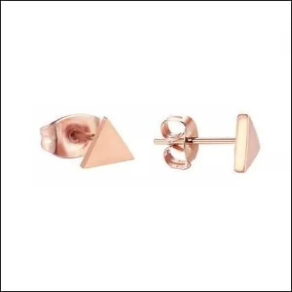 RVS Driehoek Oorbellen Diverse Kleuren 8-12mm - Geometrische Studs - Ros&Atilde;&copy;kleurig / 5mm 