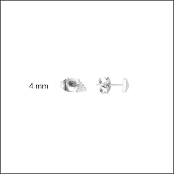 RVS Driehoek Oorbellen Diverse Kleuren 8-12mm - Geometrische Studs - Goudkleurig Sandblasted / 6mm -