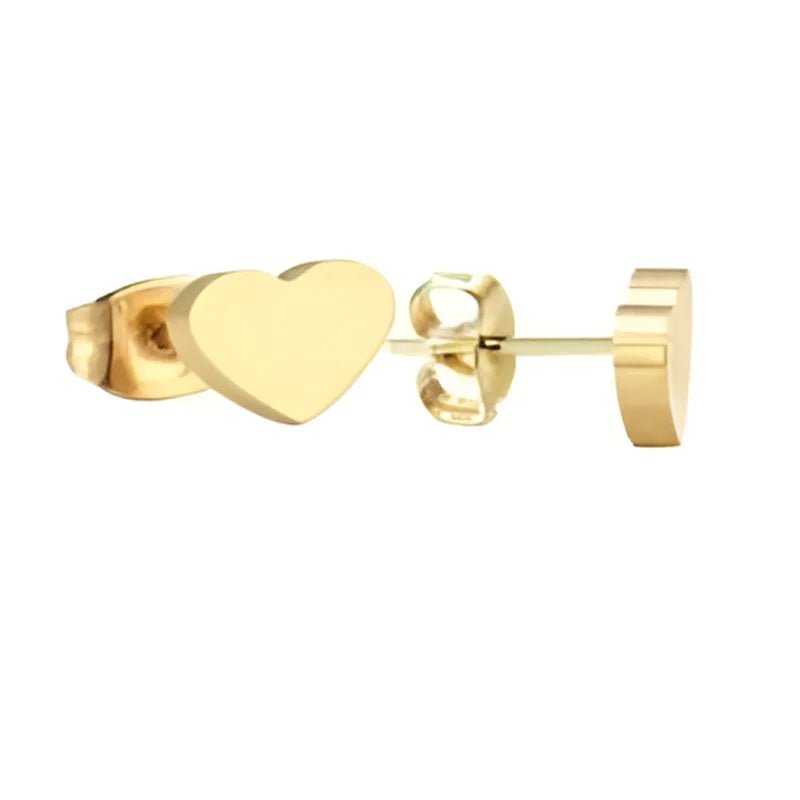 RVS Hartjes Oorbellen: Perfect Cadeau! - Goudkleur / 5mm -