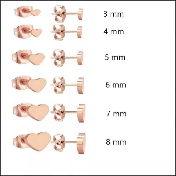 RVS Hartjes Oorbellen: Perfect Cadeau! - Ros&Atilde;&copy;kleurig / 6mm -