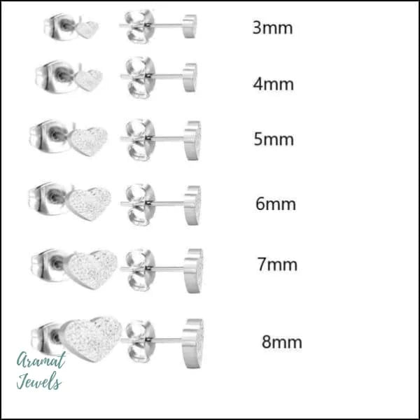 RVS Hartjes Oorbellen: Perfect Cadeau! - Zilverkleurig Sandblasted / 7mm -