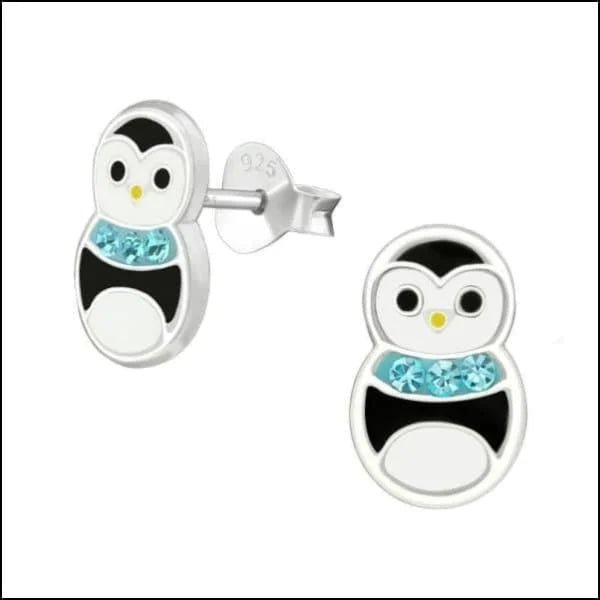 Zilveren Pingu&Atilde;&macr;n Oorbellen - oorbellen meisje - pinguin-11x10mm - Dames
