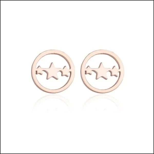 RVS Sterren Oorbellen Diverse Kleuren 6-10mm - Ster Studs Collectie - 3 sterren-7x13mm -