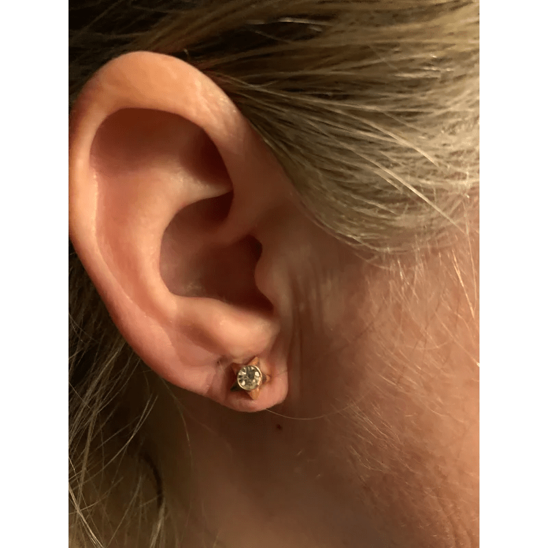 RVS Sterren Oorbellen Diverse Kleuren 6-10mm - Ster Studs Collectie - Ros&Atilde;&copy;kleur/3 sterr