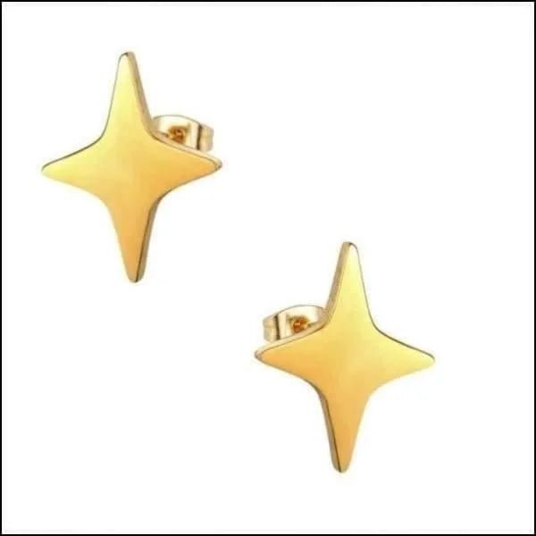 RVS Sterren Oorbellen Diverse Kleuren 6-10mm - Ster Studs Collectie - Goudkleur-9x8mm -