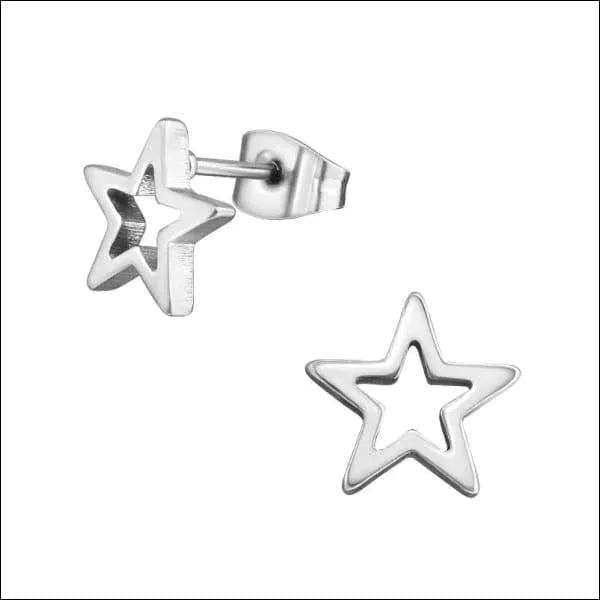 RVS Sterren Oorbellen Diverse Kleuren 6-10mm - Ster Studs Collectie - zilverkleur-10mm -