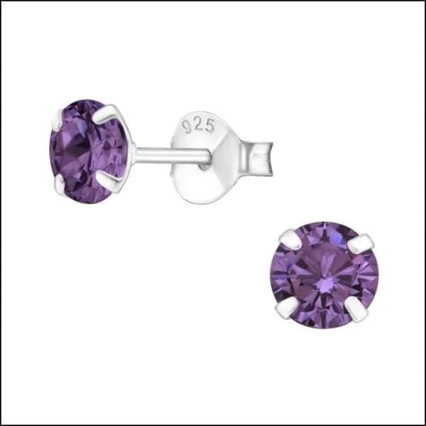 Prachtige Zilveren Zirkonia Oorbellen rond - 5mm / Roze -