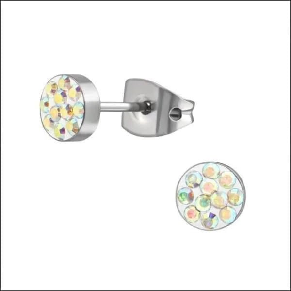 Titanium Oorbellen met Kristallen 3-8mm - Nikkelvrij Hypoallergeen - 5mm / Donker Roze -