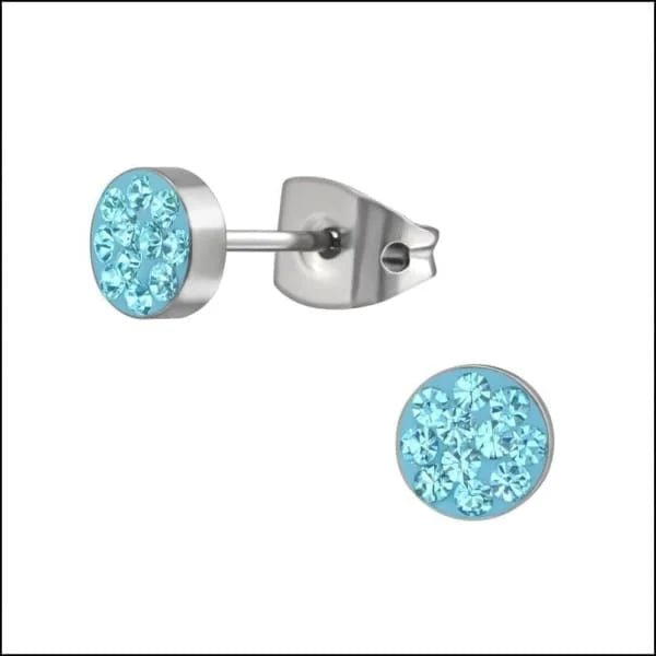 Titanium Oorbellen met Kristallen 3-8mm - Nikkelvrij Hypoallergeen - 5mm / Donker Roze -