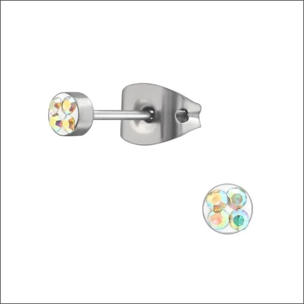 Titanium Oorbellen met Kristallen 3-8mm - Nikkelvrij Hypoallergeen - 5mm / Donker Roze -