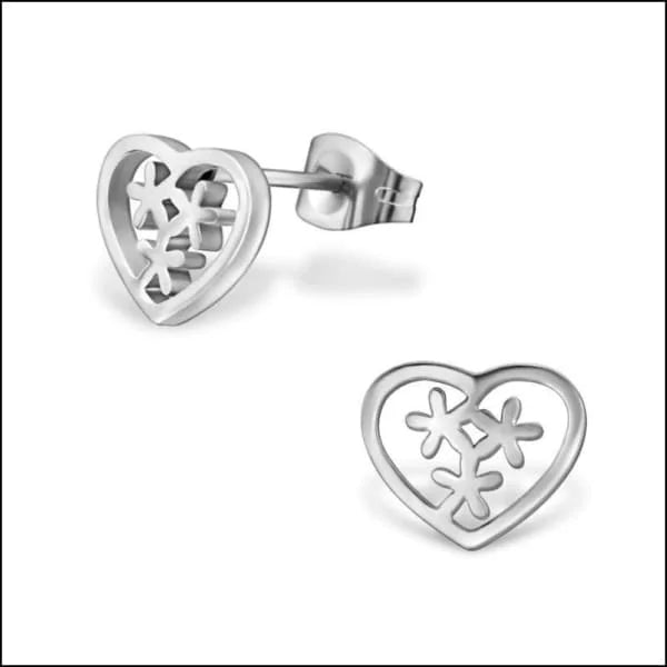 RVS Bloemen Oorbellen Diverse Kleuren - Bloem Oorstekers - Zilverkleurig-10x8mm -
