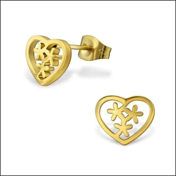 RVS Bloemen Oorbellen Diverse Kleuren - Bloem Oorstekers - Goudkleurig-10x8mm -