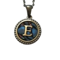 Unieke Stalen Initiaal Ketting met Abalone Schelp - Zilverkleur - 45cm - Q - Heren