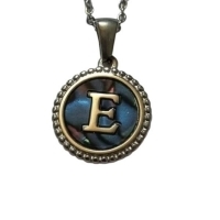 Unieke Stalen Initiaal Ketting met Abalone Schelp - Zilverkleur - 45cm - X - Heren