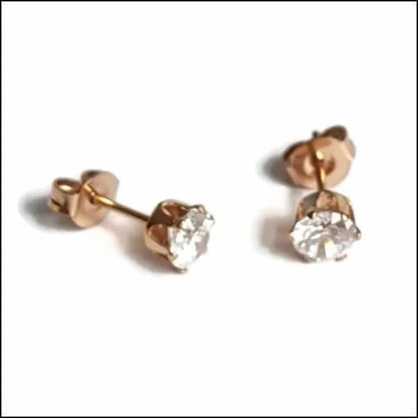 RVS Zirkonia Oorbellen Rond 3-8mm - Diverse Kleuren Oorstekers - Ros&Atilde;&copy;kleurig / 5mm / Tr