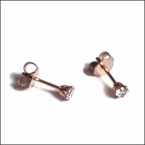 RVS Zirkonia Oorbellen Rond 3-8mm - Diverse Kleuren Oorstekers - Ros&Atilde;&copy;kleurig / 3mm / Li