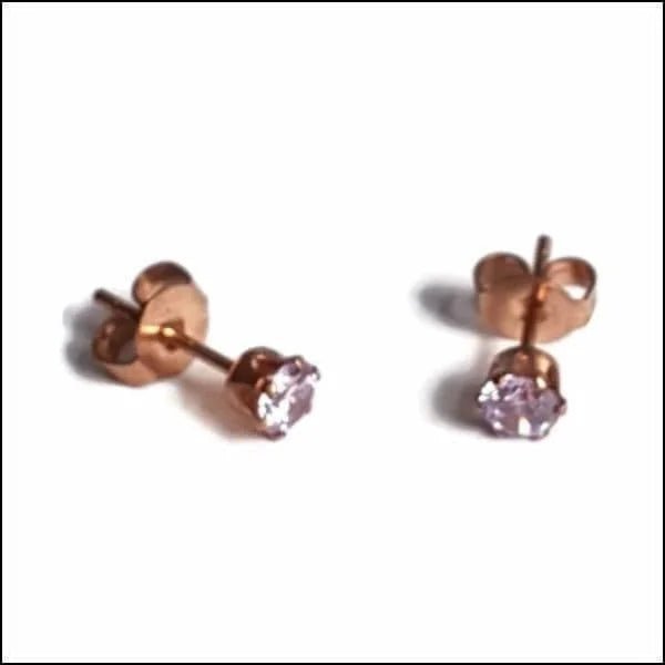 RVS Zirkonia Oorbellen Rond 3-8mm - Diverse Kleuren Oorstekers - Ros&Atilde;&copy;kleurig / 4mm / Li