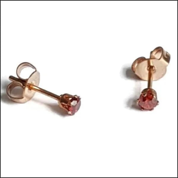 RVS Zirkonia Oorbellen Rond 3-8mm - Diverse Kleuren Oorstekers - Ros&Atilde;&copy;kleurig / 3mm / Ro
