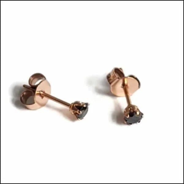 RVS Zirkonia Oorbellen Rond 3-8mm - Diverse Kleuren Oorstekers - Ros&Atilde;&copy;kleurig / 3mm / Zw
