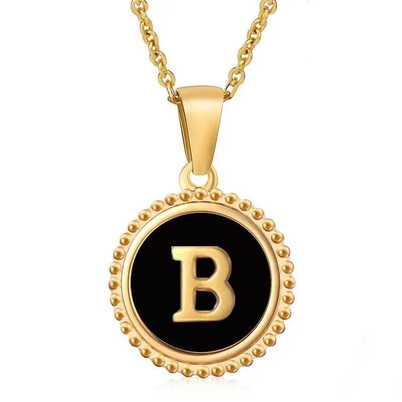 Stalen dames ketting letter goudkleur - B - Heren
