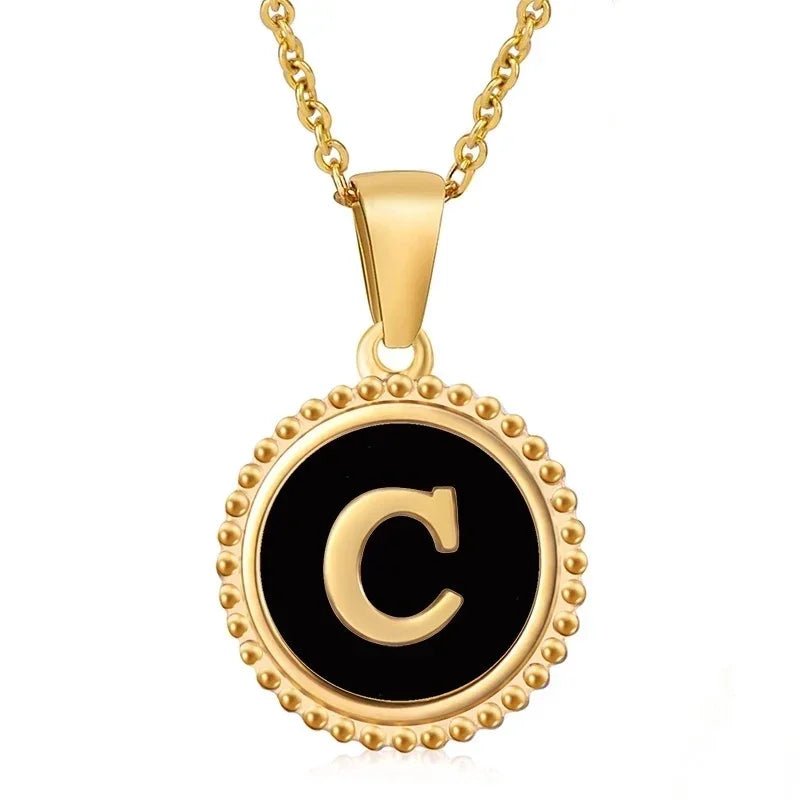 Stalen dames ketting letter goudkleur - C - Heren