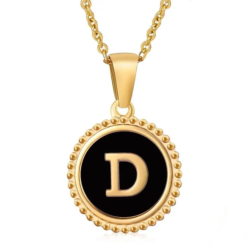 Stalen dames ketting letter goudkleur - D - Heren