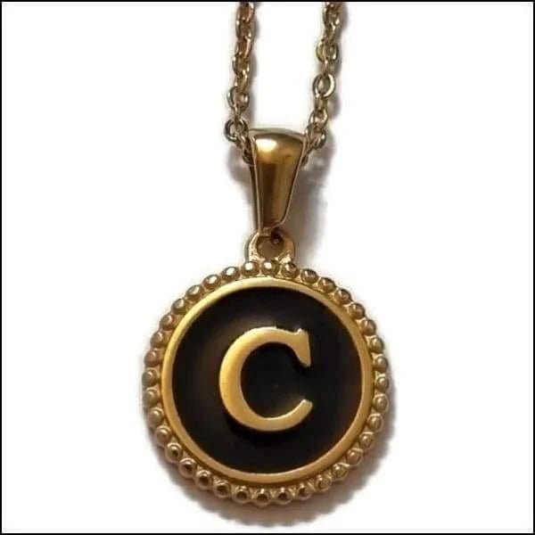 Stalen dames ketting letter goudkleur - D - Heren