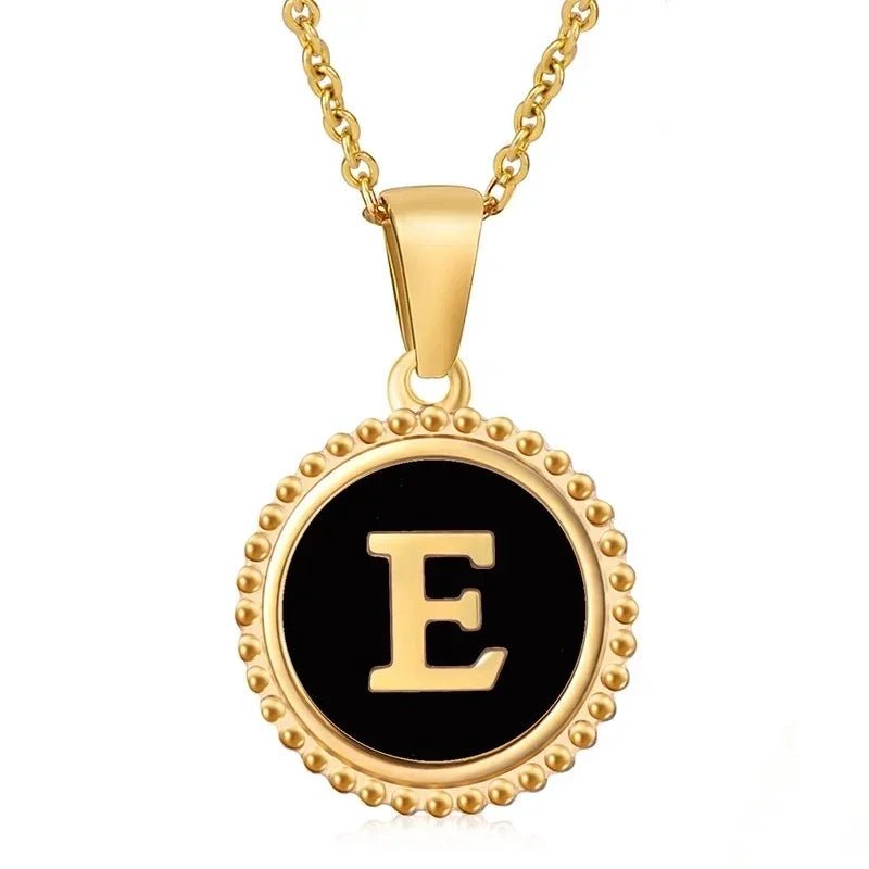 Stalen dames ketting letter goudkleur - E - Heren