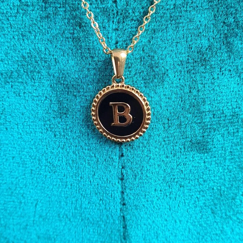 Stalen dames ketting letter goudkleur - F - Heren