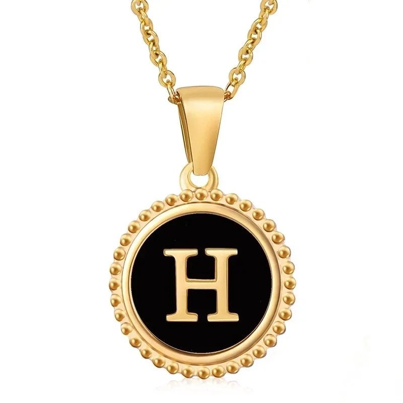Stalen dames ketting letter goudkleur - H - Heren