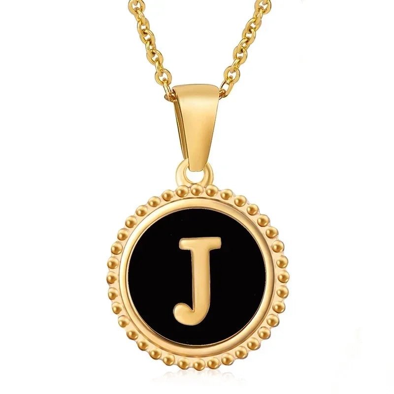 Stalen dames ketting letter goudkleur - J - Heren
