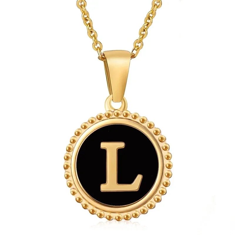 Stalen dames ketting letter goudkleur - L - Heren