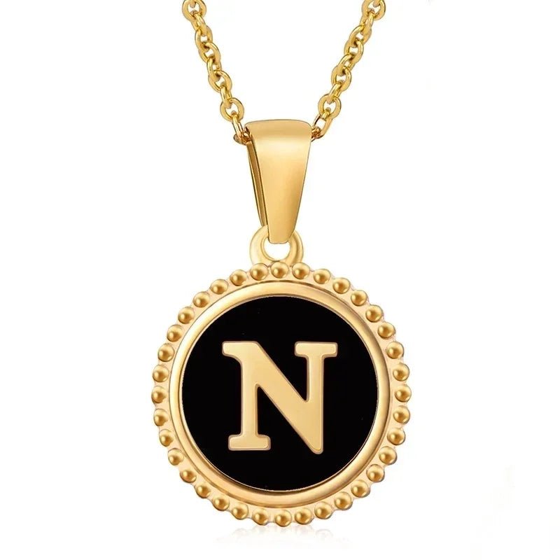 Stalen dames ketting letter goudkleur - N - Heren