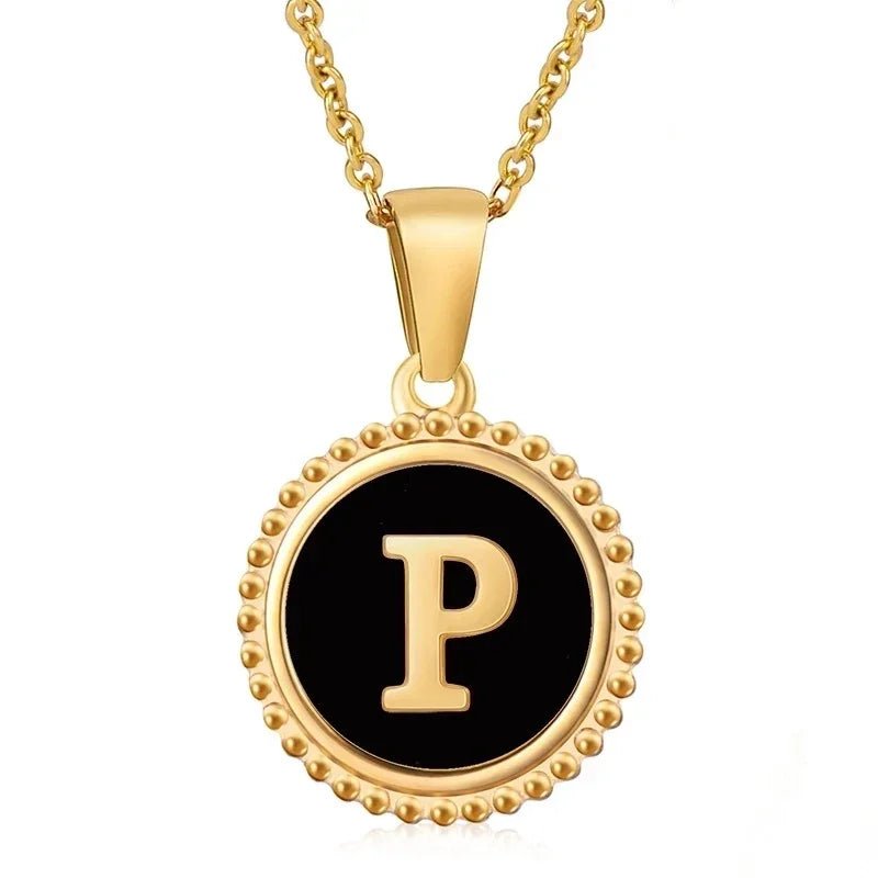 Stalen dames ketting letter goudkleur - P - Heren
