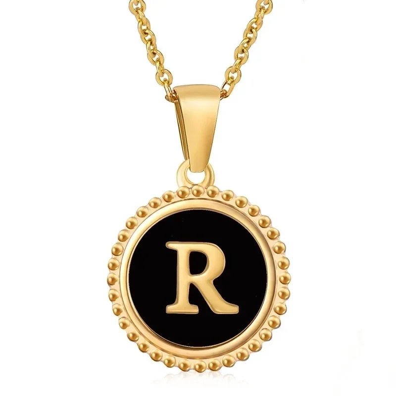 Stalen dames ketting letter goudkleur - R - Heren