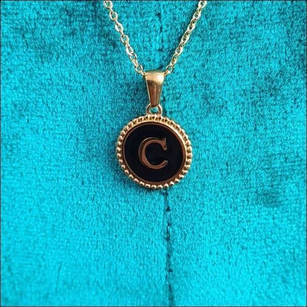 Stalen dames ketting letter goudkleur - A - Heren