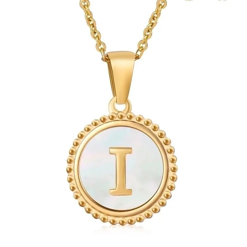 Letter Ketting Goud RVS met Witte Schelp - Initiaal Sieraad 45cm - I - Dames