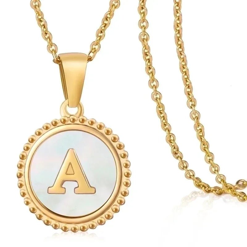 Letter Ketting Goud RVS met Witte Schelp - Initiaal Sieraad 45cm - J - Dames