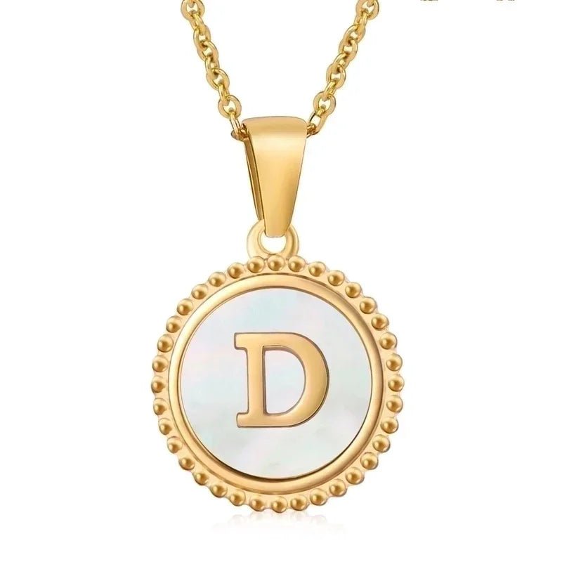 Letter Ketting Goud RVS met Witte Schelp - Initiaal Sieraad 45cm - N - Dames