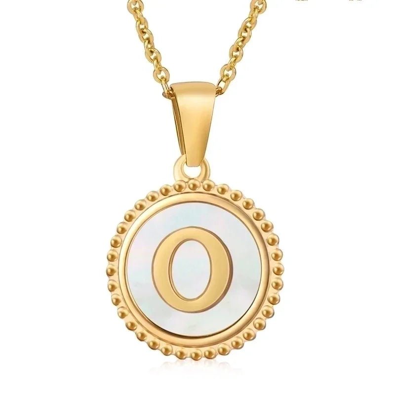 Letter Ketting Goud RVS met Witte Schelp - Initiaal Sieraad 45cm - O - Dames