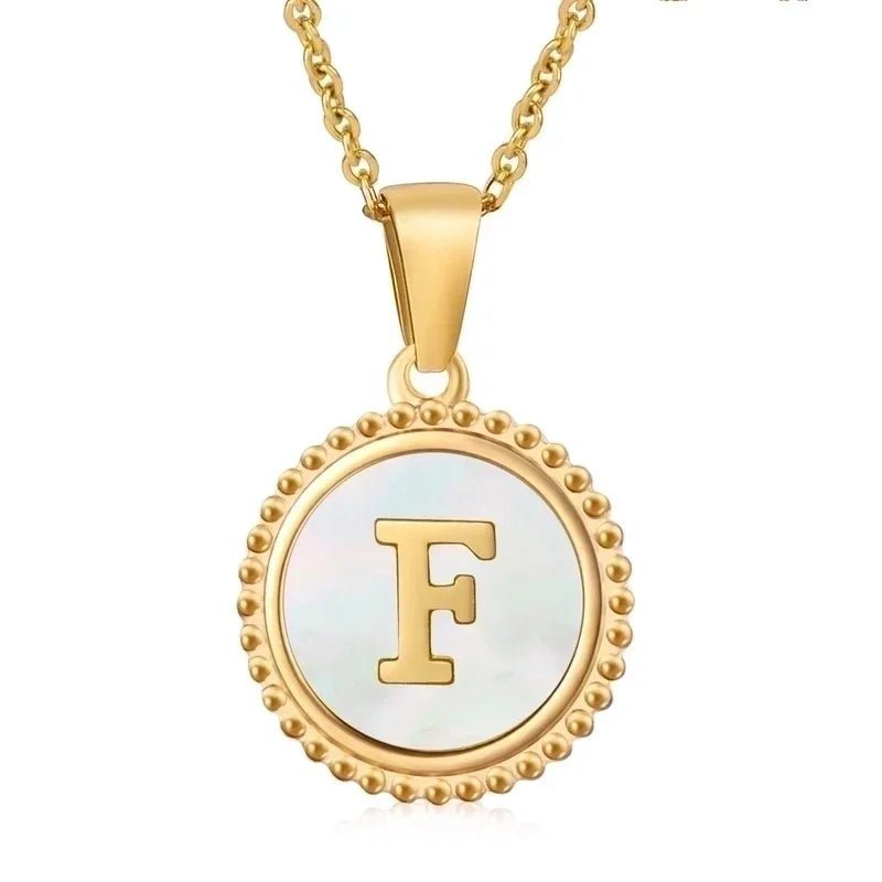 Letter Ketting Goud RVS met Witte Schelp - Initiaal Sieraad 45cm - S - Dames