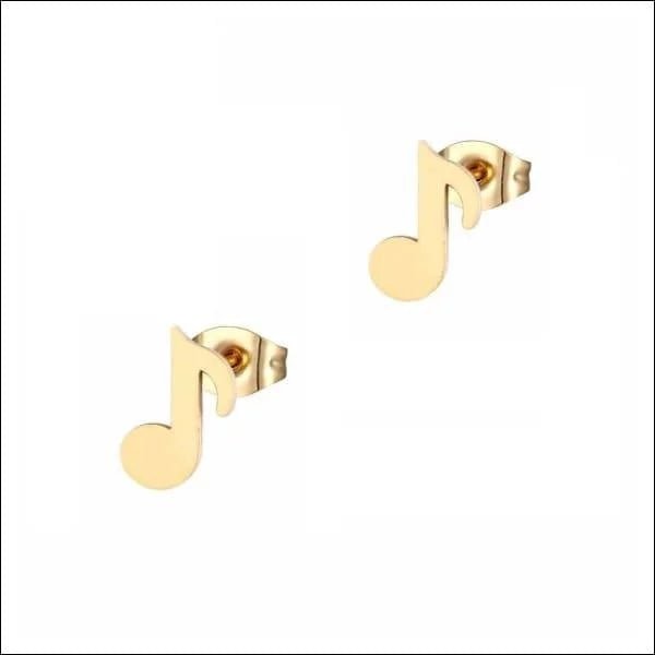 Muzieknoten Oorbellen - Stalen Oorbellen - Gitaar-Zilverkleur-10x5mm -