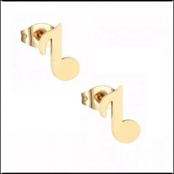 Muzieknoten Oorbellen - Stalen Oorbellen - Gitaar-Zilverkleur-10x5mm -