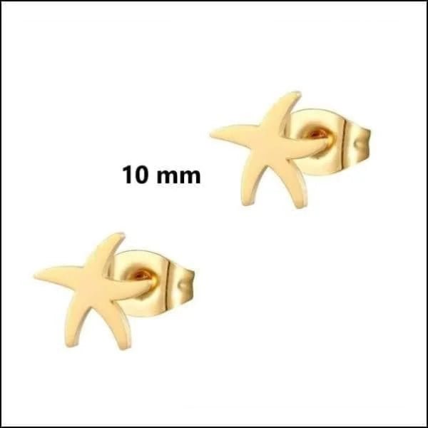 Stalen Zeester Oorbellen - Subtiel en Stijlvol - Goudkleur / 7mm -