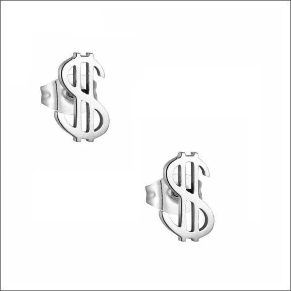 Stalen Dollar Oorbellen RVS - Goudkleurig -