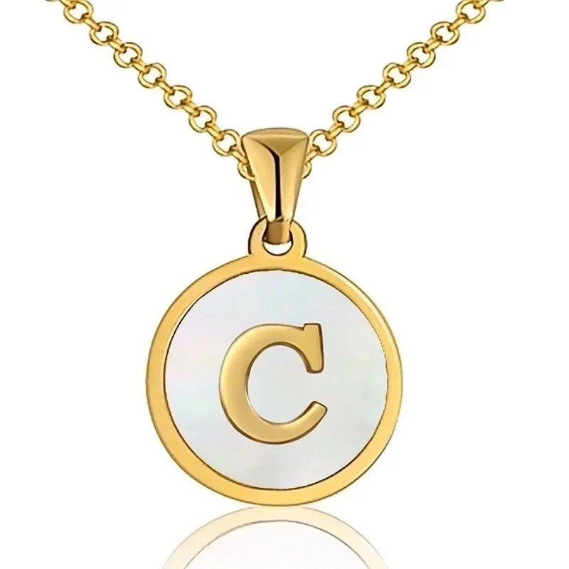 Unieke Initiaal Ketting - Schelp Goudkleurig 45cm - C - Dames