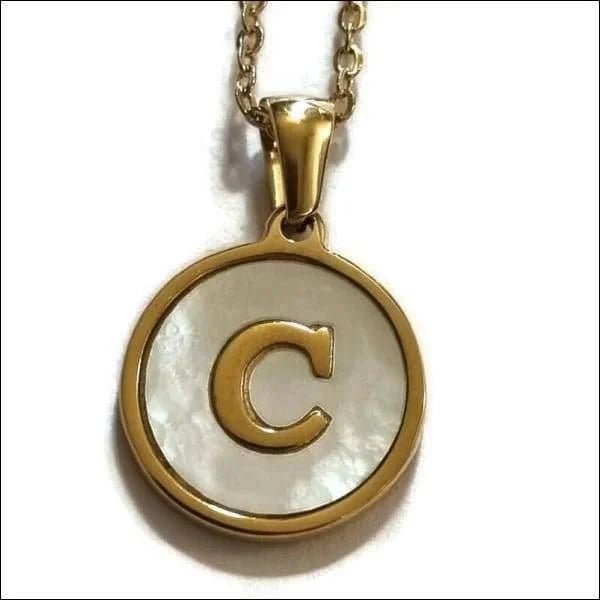 Unieke Initiaal Ketting - Schelp Goudkleurig 45cm - C - Dames
