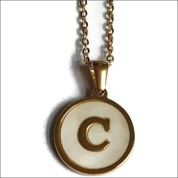 Unieke Initiaal Ketting - Schelp Goudkleurig 45cm - C - Dames