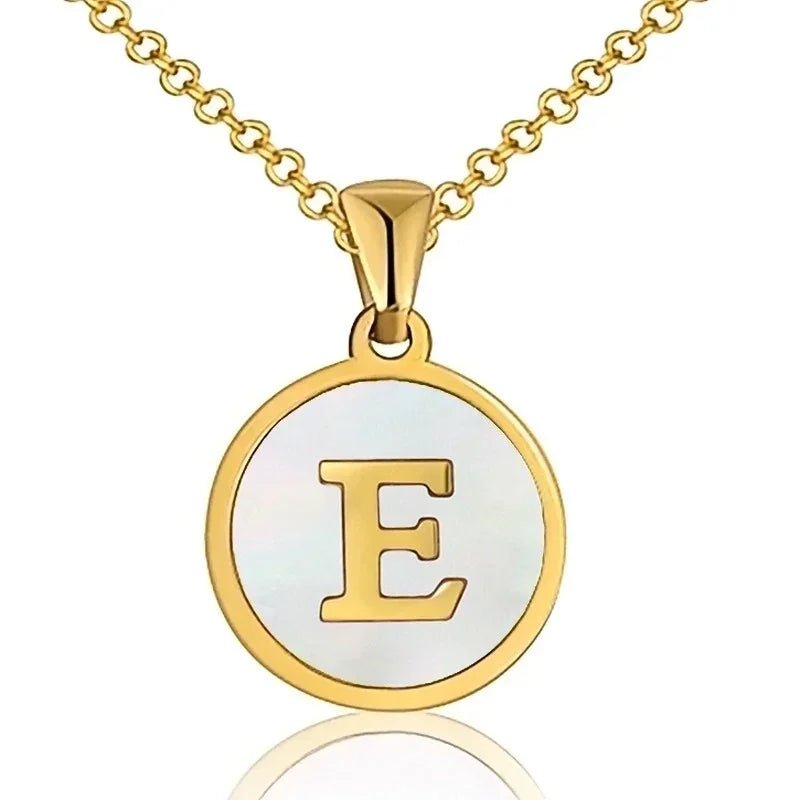 Unieke Initiaal Ketting - Schelp Goudkleurig 45cm - E - Dames
